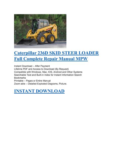 236d skid steer specs|cat 236d manual.